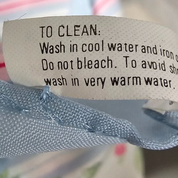 Vintage Avon Blue Pink Floral Striped Cottagecore Boho Prairie Scarf - Picture 9 of 10